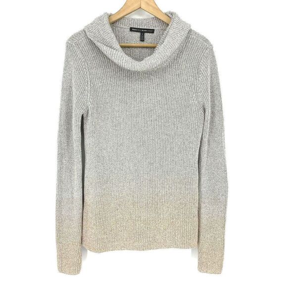 White House Black Market Sweaters - WHBM Sweater Size Medium Womens Silver Pink Long Sleeve Cowl Neck Ombre Shimmer